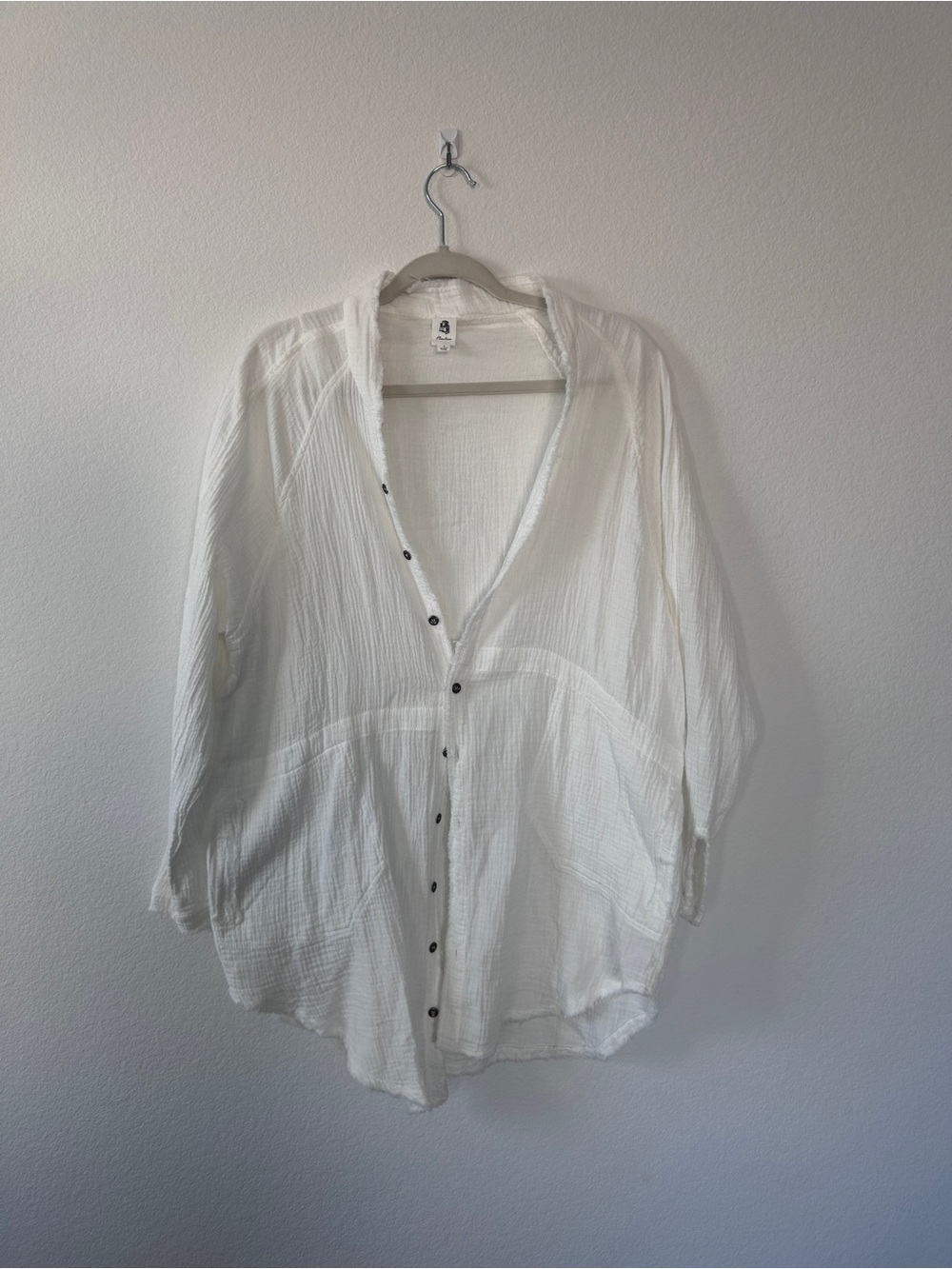 Flawless White Gauze Button-Up Shirt